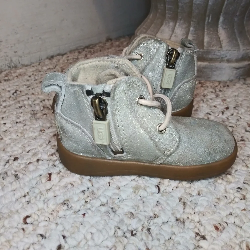 UGG Kristjan Toddler Distressed Metallic Suede Chukka Boots
